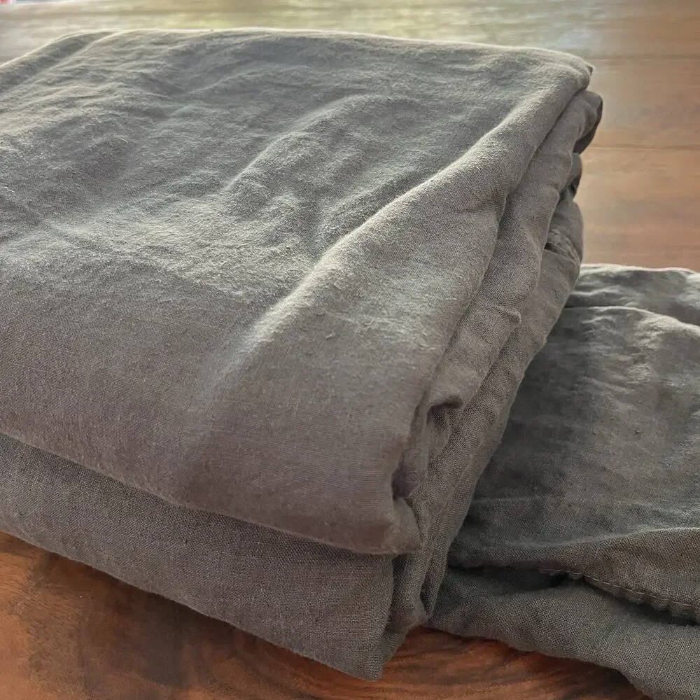Ikea Dytåg 100% Linen King Duvet Cover & Pillowcases Dk Gray